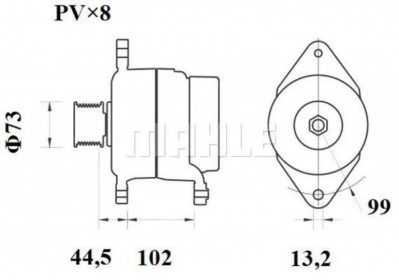 MG815 Генератор 24V 110A
