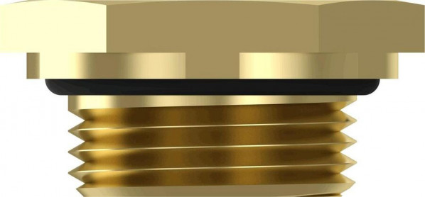 8930220154 Фитинг пробка-заглушка резьбовая M22*1,5 с резиновым уплотнителем бронза — 1