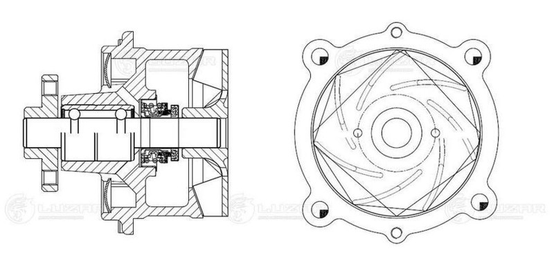 LWP1204 Насос водяной 4 болта LWP 1204 МАЗ — 1