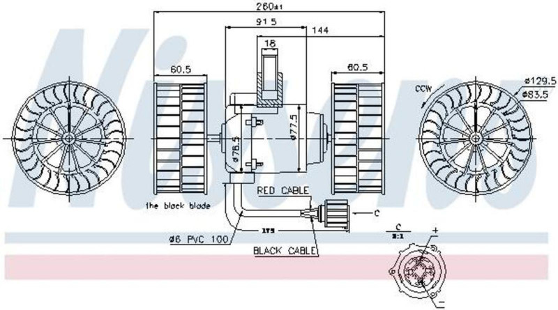 87037 Мотор отопителя с крыльчатками — 5