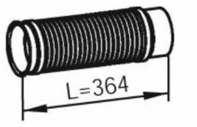 25766 Гофра выхлопная с фланцами D=115mm/L=364 mm