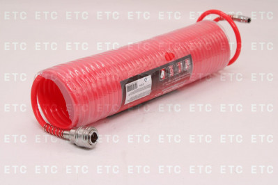 57004 Шланг воздушный 10м 18Атм спиральный с фитингами 1/4